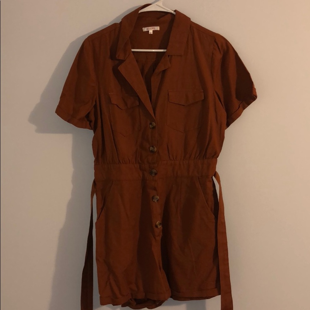 Pacsun Burnt Orange Utility Romper- size L
